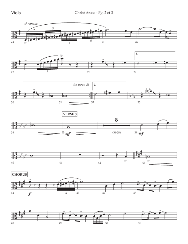Christ Arose (Choral Anthem SATB) Viola (Lifeway Choral / Arr. Trey Ivey)