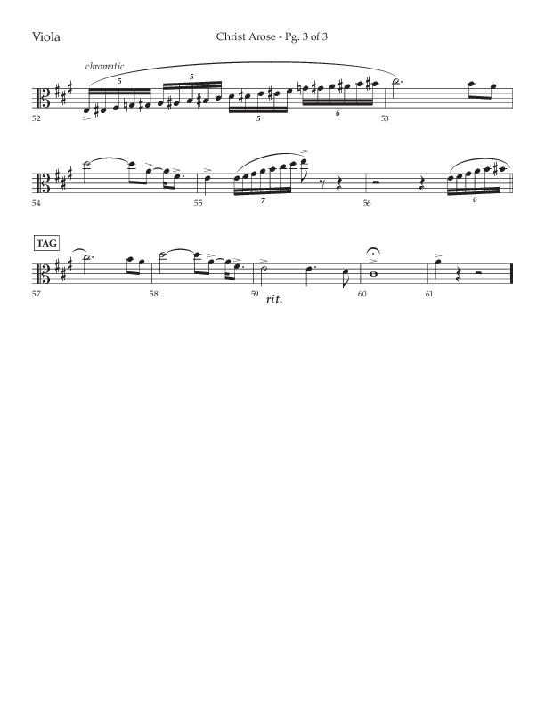 Christ Arose (Choral Anthem SATB) Viola (Lifeway Choral / Arr. Trey Ivey)