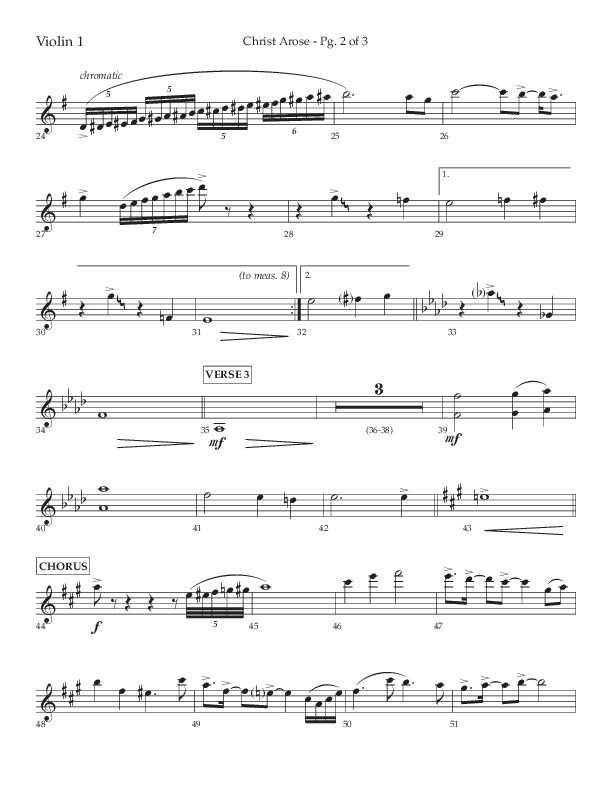 Christ Arose (Choral Anthem SATB) Violin 1 (Lifeway Choral / Arr. Trey Ivey)