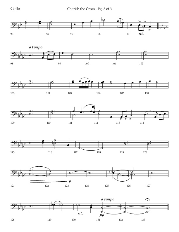 Cherish The Cross with The Old Rugged Cross (Choral Anthem SATB) Cello (Lifeway Choral / Arr. Bradley Knight)