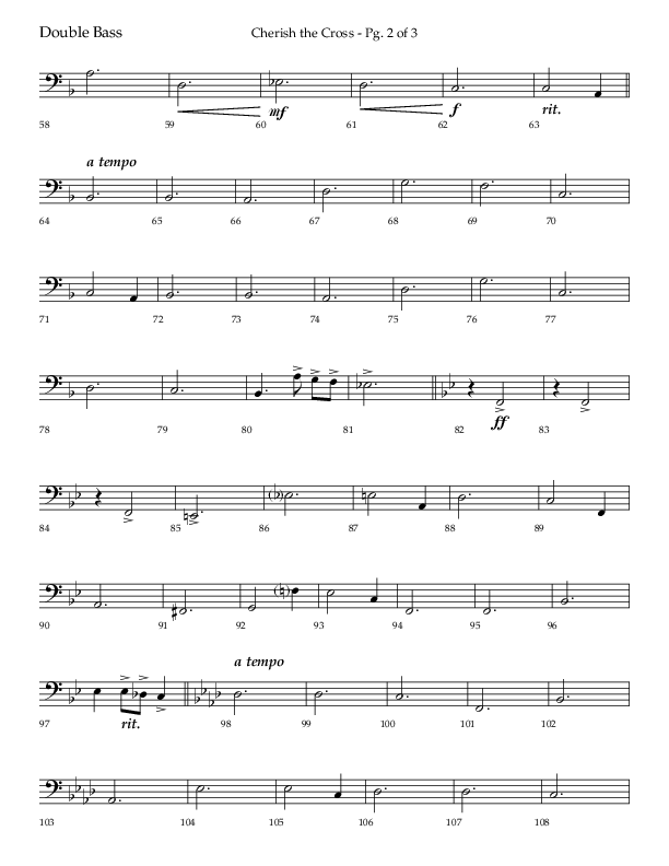 Cherish The Cross with The Old Rugged Cross (Choral Anthem SATB) Double Bass (Lifeway Choral / Arr. Bradley Knight)