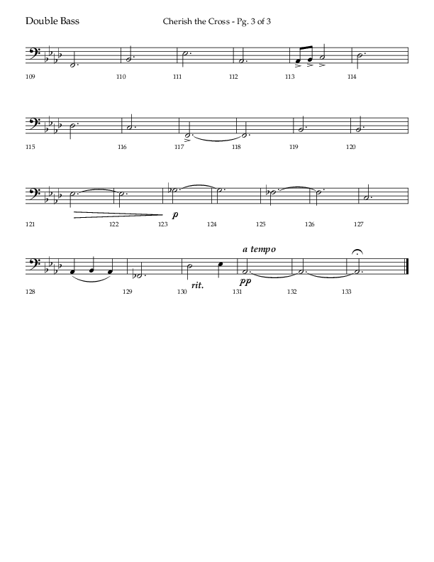 Cherish The Cross with The Old Rugged Cross (Choral Anthem SATB) Double Bass (Lifeway Choral / Arr. Bradley Knight)