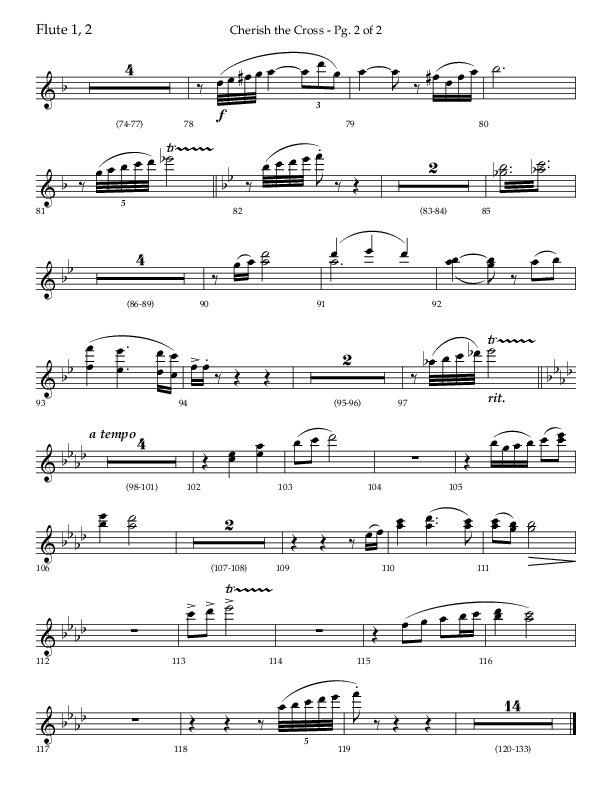 Cherish The Cross with The Old Rugged Cross (Choral Anthem SATB) Flute 1/2 (Lifeway Choral / Arr. Bradley Knight)