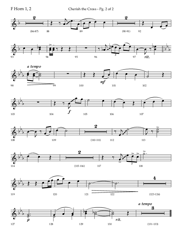 Cherish The Cross with The Old Rugged Cross (Choral Anthem SATB) French Horn 1/2 (Lifeway Choral / Arr. Bradley Knight)