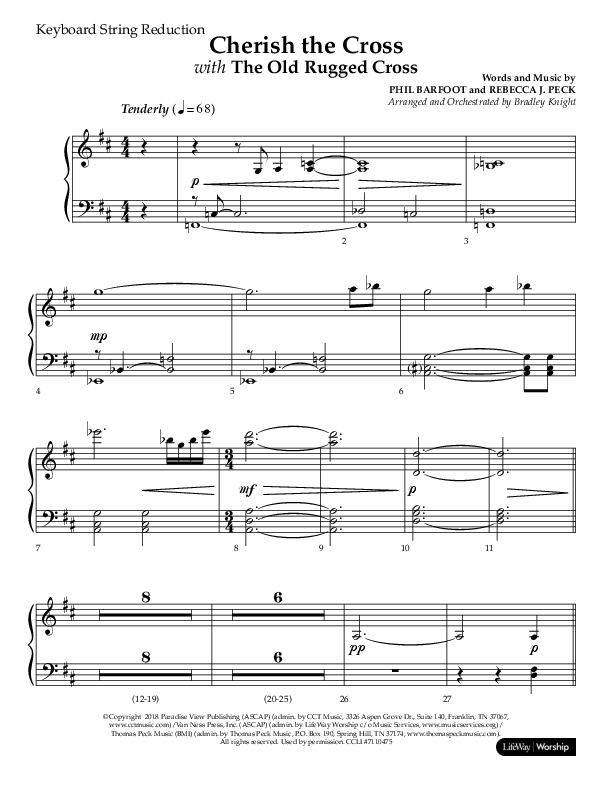 Cherish The Cross with The Old Rugged Cross (Choral Anthem SATB) String Reduction (Lifeway Choral / Arr. Bradley Knight)