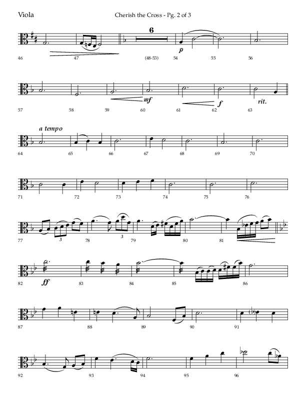 Cherish The Cross with The Old Rugged Cross (Choral Anthem SATB) Viola (Lifeway Choral / Arr. Bradley Knight)