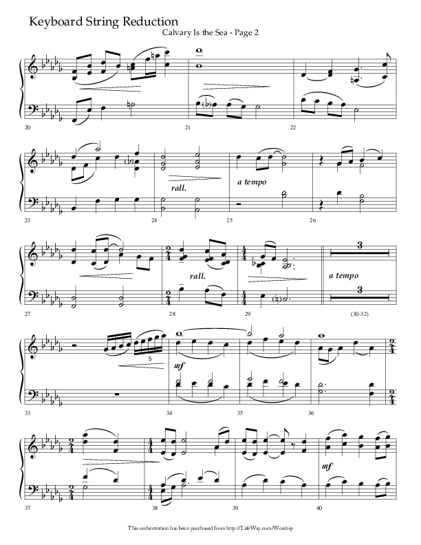 Calvary Is The Sea (Choral Anthem SATB) String Reduction (Lifeway Choral / Arr. David Hamilton)