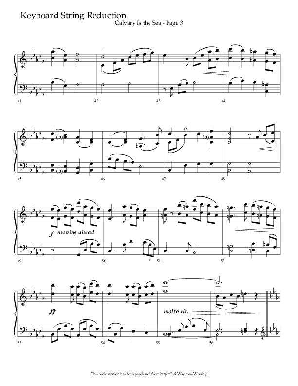 Calvary Is The Sea (Choral Anthem SATB) String Reduction (Lifeway Choral / Arr. David Hamilton)