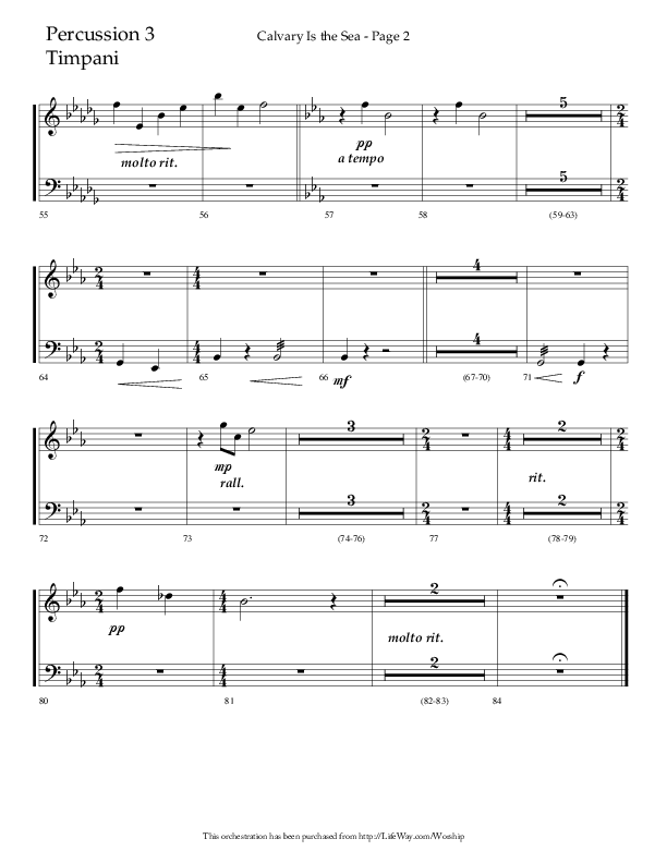 Calvary Is The Sea (Choral Anthem SATB) Timpani (Lifeway Choral / Arr. David Hamilton)