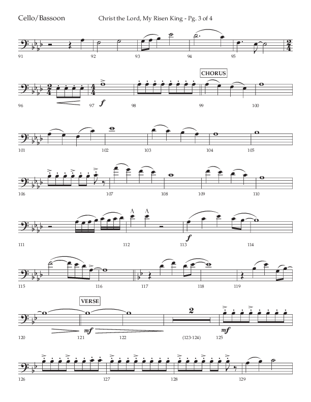 Christ The Lord My Risen King (Choral Anthem SATB) Cello (Lifeway Choral / Arr. David Wise / Orch. David Shipps)