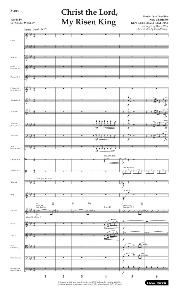 Christ The Lord My Risen King (Choral Anthem SATB) Orchestration (Lifeway Choral / Arr. David Wise / Orch. David Shipps)