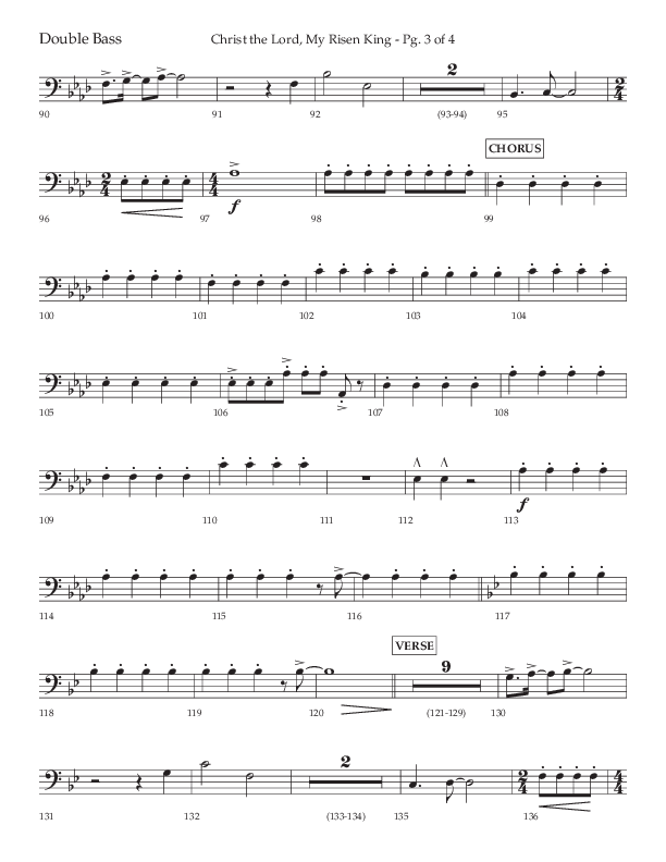 Christ The Lord My Risen King (Choral Anthem SATB) Double Bass (Lifeway Choral / Arr. David Wise / Orch. David Shipps)