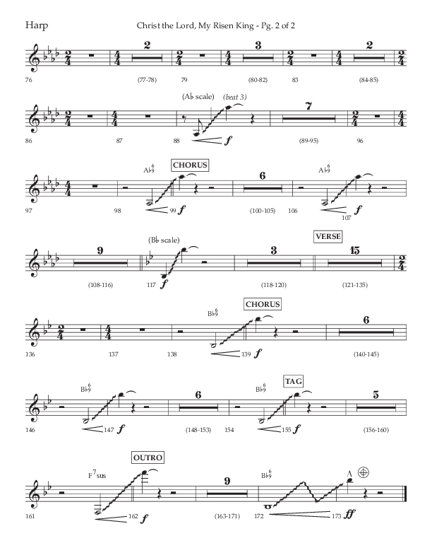 Christ The Lord My Risen King (Choral Anthem SATB) Harp (Lifeway Choral / Arr. David Wise / Orch. David Shipps)