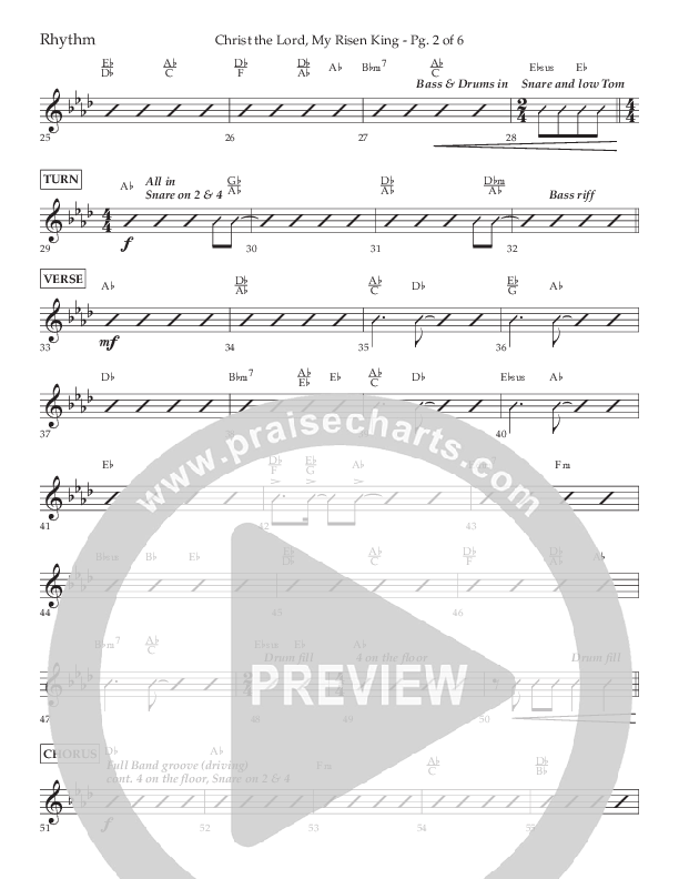 Christ The Lord My Risen King (Choral Anthem SATB) Lead Melody & Rhythm (Lifeway Choral / Arr. David Wise / Orch. David Shipps)