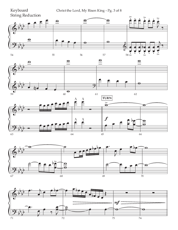 Christ The Lord My Risen King (Choral Anthem SATB) String Reduction (Lifeway Choral / Arr. David Wise / Orch. David Shipps)