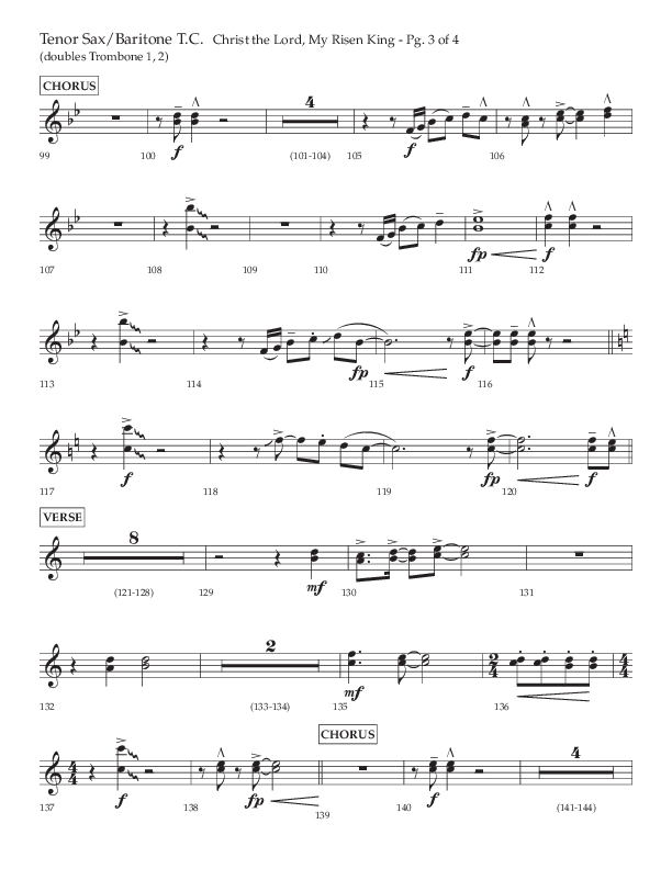 Christ The Lord My Risen King (Choral Anthem SATB) Tenor Sax/Baritone T.C. (Lifeway Choral / Arr. David Wise / Orch. David Shipps)