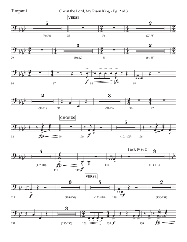 Christ The Lord My Risen King (Choral Anthem SATB) Timpani (Lifeway Choral / Arr. David Wise / Orch. David Shipps)