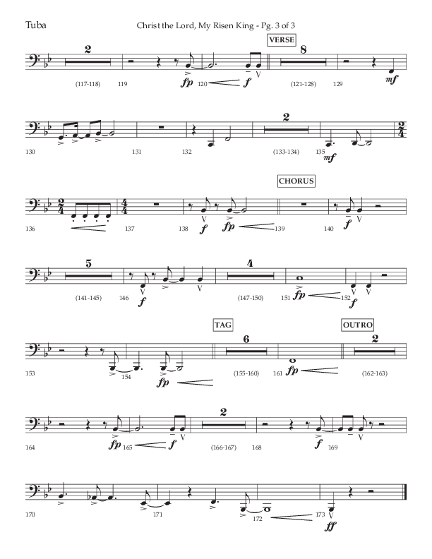 Christ The Lord My Risen King (Choral Anthem SATB) Tuba (Lifeway Choral / Arr. David Wise / Orch. David Shipps)