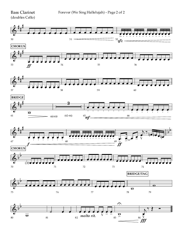 Forever (We Sing Hallelujah) (Choral Anthem SATB) Bass Clarinet (Lifeway Choral / Arr. Daniel Semsen)