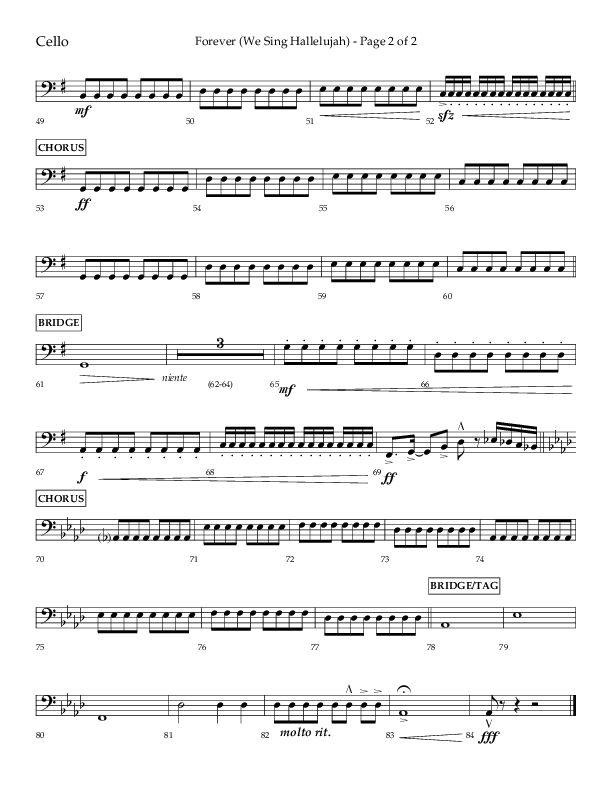 Forever (We Sing Hallelujah) (Choral Anthem SATB) Cello (Lifeway Choral / Arr. Daniel Semsen)