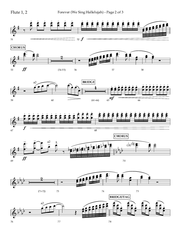 Forever (We Sing Hallelujah) (Choral Anthem SATB) Flute 1/2 (Lifeway Choral / Arr. Daniel Semsen)