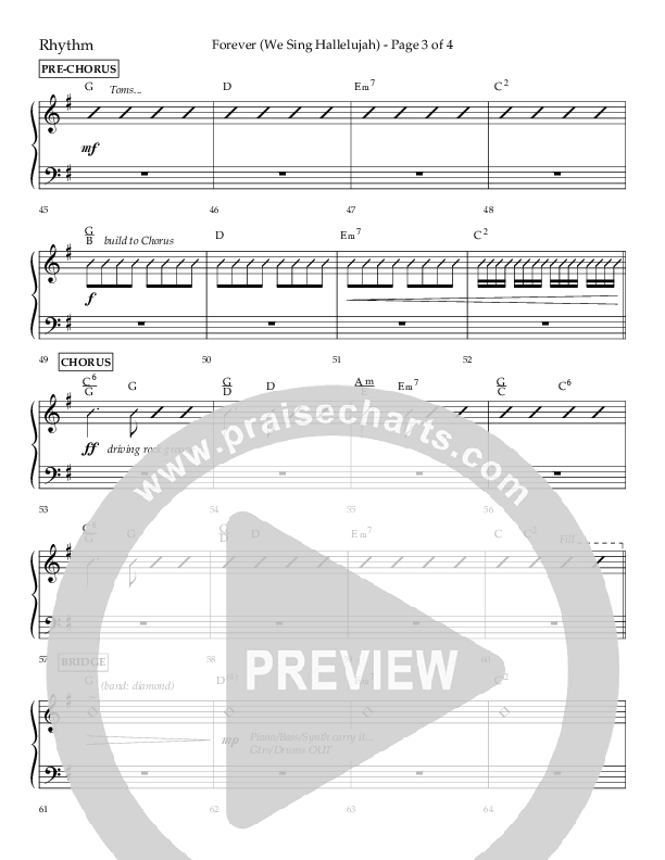 Forever (We Sing Hallelujah) (Choral Anthem SATB) Lead Melody & Rhythm (Lifeway Choral / Arr. Daniel Semsen)