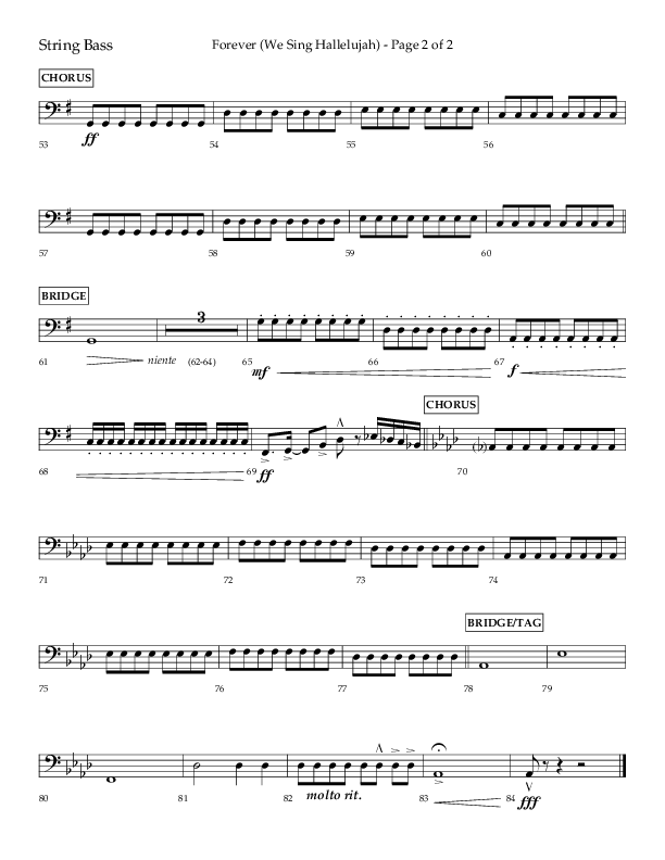 Forever (We Sing Hallelujah) (Choral Anthem SATB) String Bass (Lifeway Choral / Arr. Daniel Semsen)