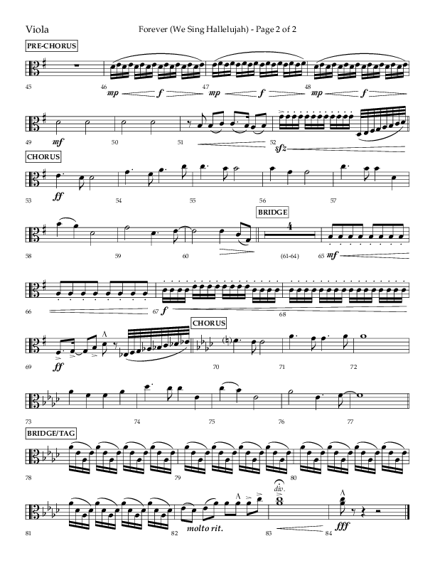 Forever (We Sing Hallelujah) (Choral Anthem SATB) Viola (Lifeway Choral / Arr. Daniel Semsen)