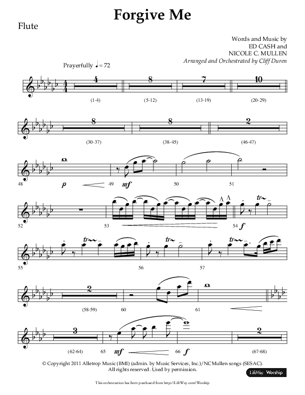 Forgive Me (Choral Anthem SATB) Flute (Lifeway Choral / Arr. Cliff Duren)
