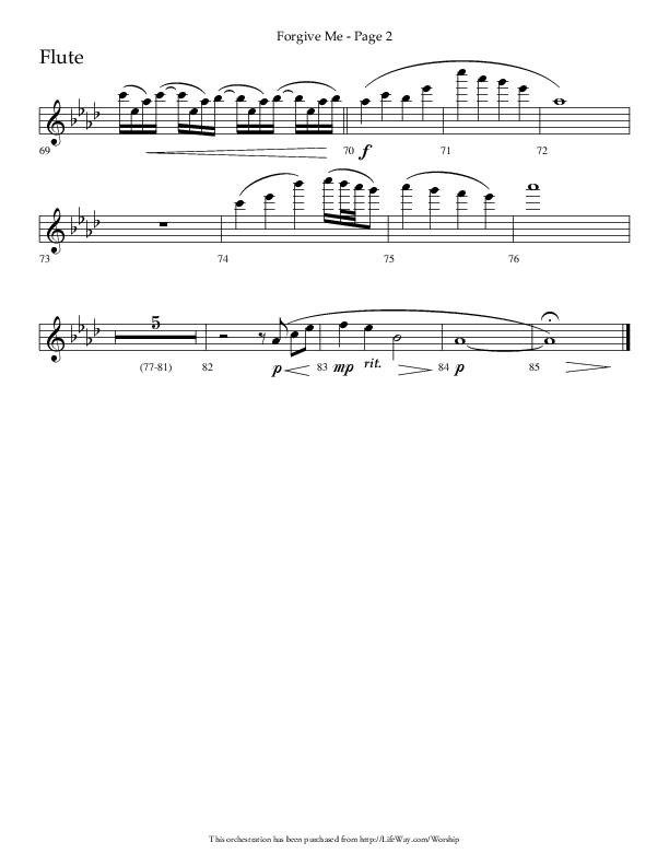 Forgive Me (Choral Anthem SATB) Flute (Lifeway Choral / Arr. Cliff Duren)