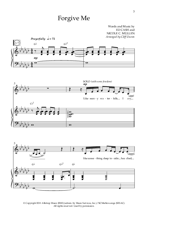 Forgive Me (Choral Anthem SATB) Anthem (SATB/Piano) (Lifeway Choral / Arr. Cliff Duren)
