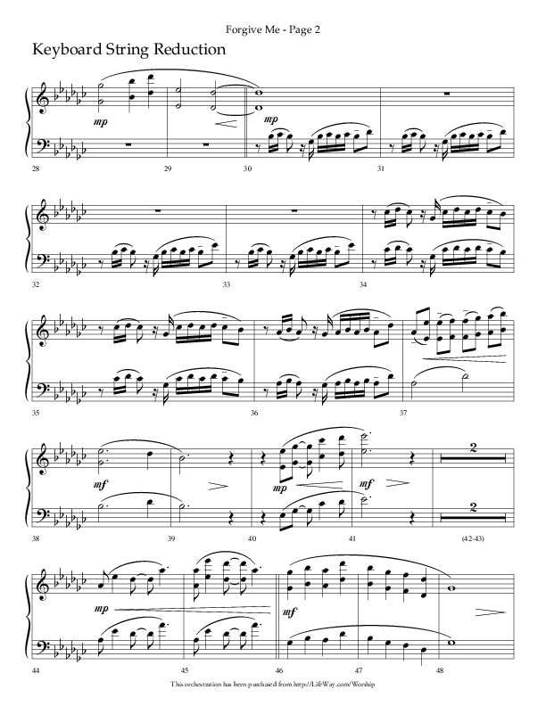Forgive Me (Choral Anthem SATB) String Reduction (Lifeway Choral / Arr. Cliff Duren)