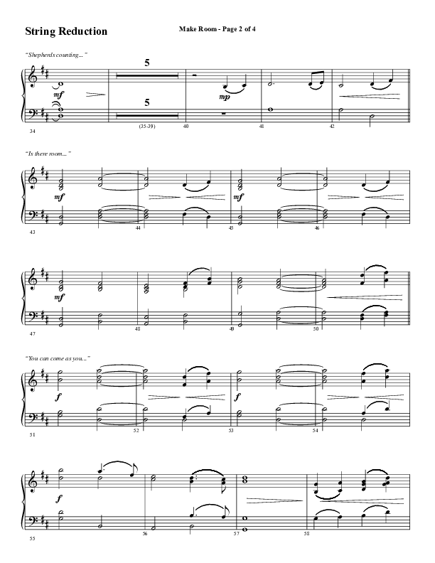 Make Room (Choral Anthem SATB) String Reduction (Word Music Choral / Arr. David Wise / Orch. David Shipps)