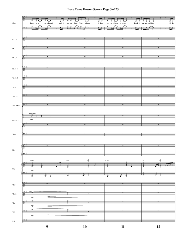 Love Came Down (Choral Anthem SATB) Orchestration (Word Music Choral / Arr. David Wise / Orch. David Shipps)