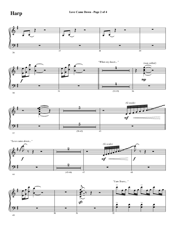 Love Came Down (Choral Anthem SATB) Harp (Word Music Choral / Arr. David Wise / Orch. David Shipps)