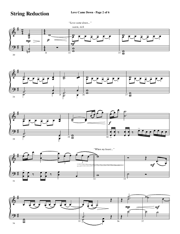 Love Came Down (Choral Anthem SATB) String Reduction (Word Music Choral / Arr. David Wise / Orch. David Shipps)
