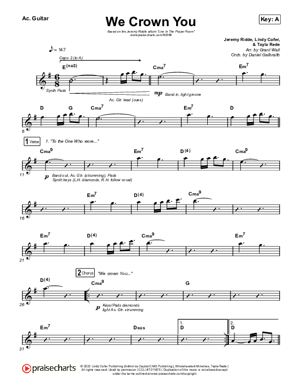 We Crown You Acoustic Guitar (Jeremy Riddle)