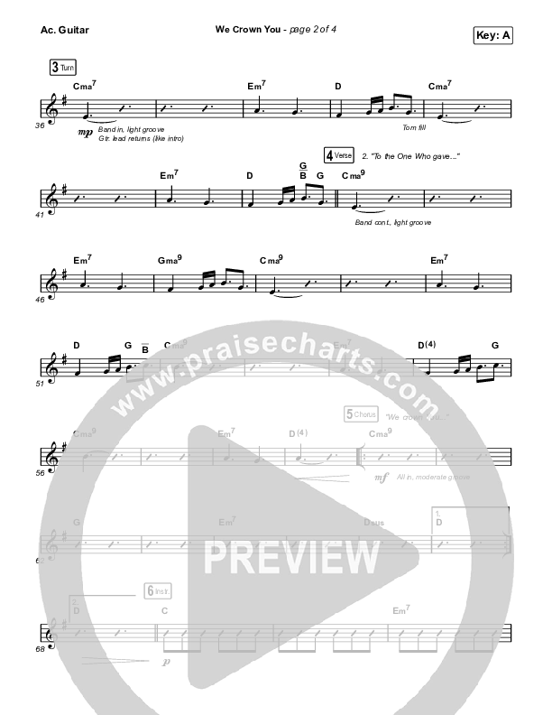 We Crown You Acoustic Guitar (Jeremy Riddle)