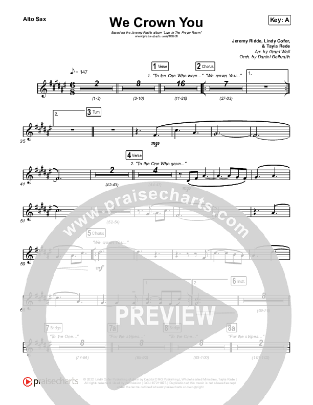 We Crown You Alto Sax (Jeremy Riddle)