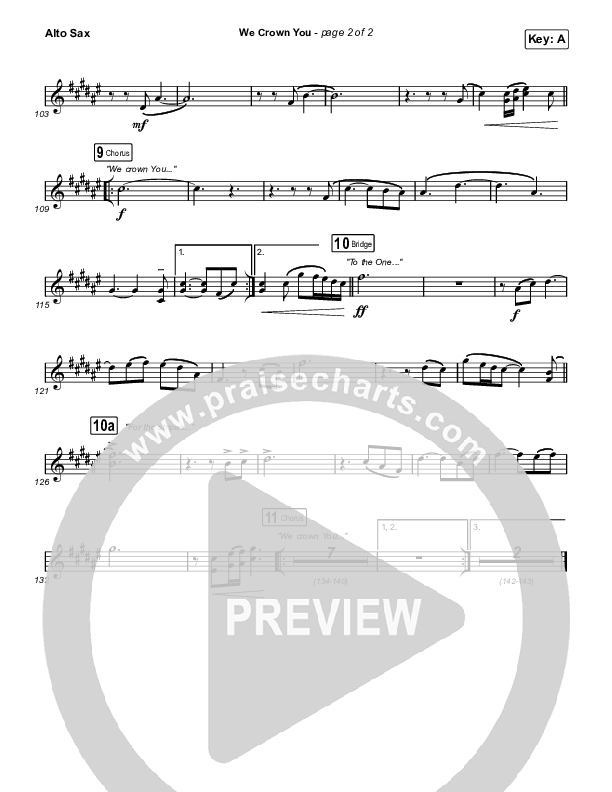 We Crown You Alto Sax (Jeremy Riddle)