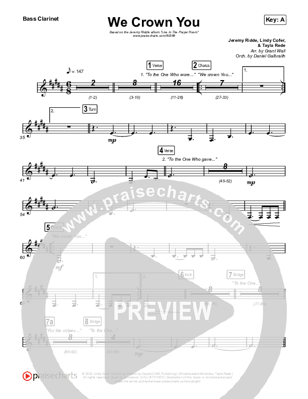 We Crown You Bass Clarinet (Jeremy Riddle)