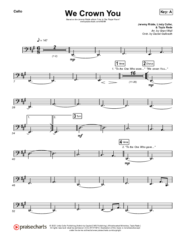 We Crown You Cello (Jeremy Riddle)