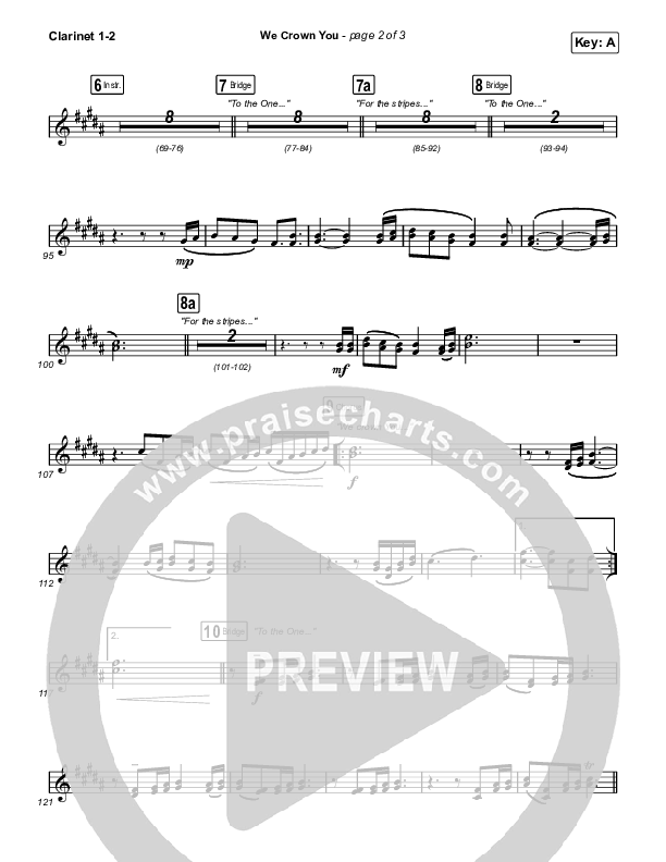 We Crown You Clarinet 1/2 (Jeremy Riddle)