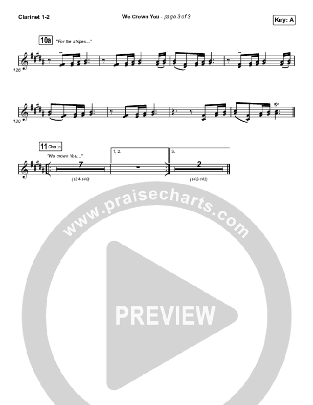 We Crown You Clarinet 1/2 (Jeremy Riddle)