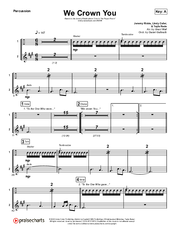 We Crown You Percussion (Jeremy Riddle)