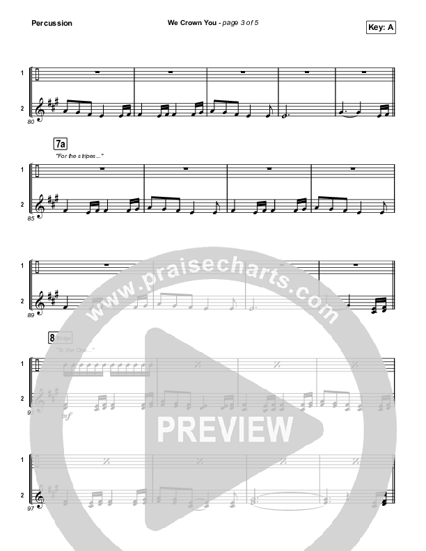 We Crown You Percussion (Jeremy Riddle)