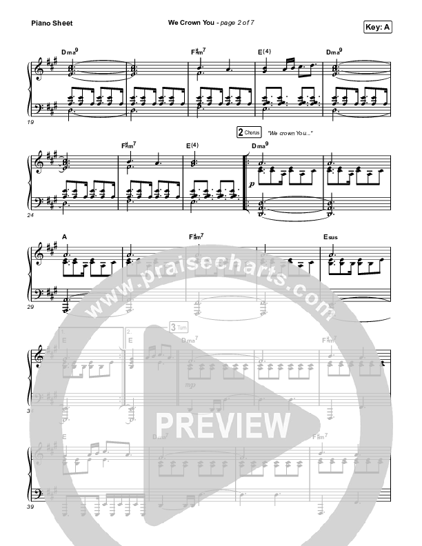 We Crown You Piano Sheet (Jeremy Riddle)