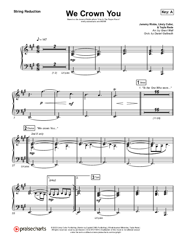 We Crown You String Reduction (Jeremy Riddle)