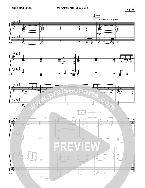 We Crown You String Reduction (Jeremy Riddle)