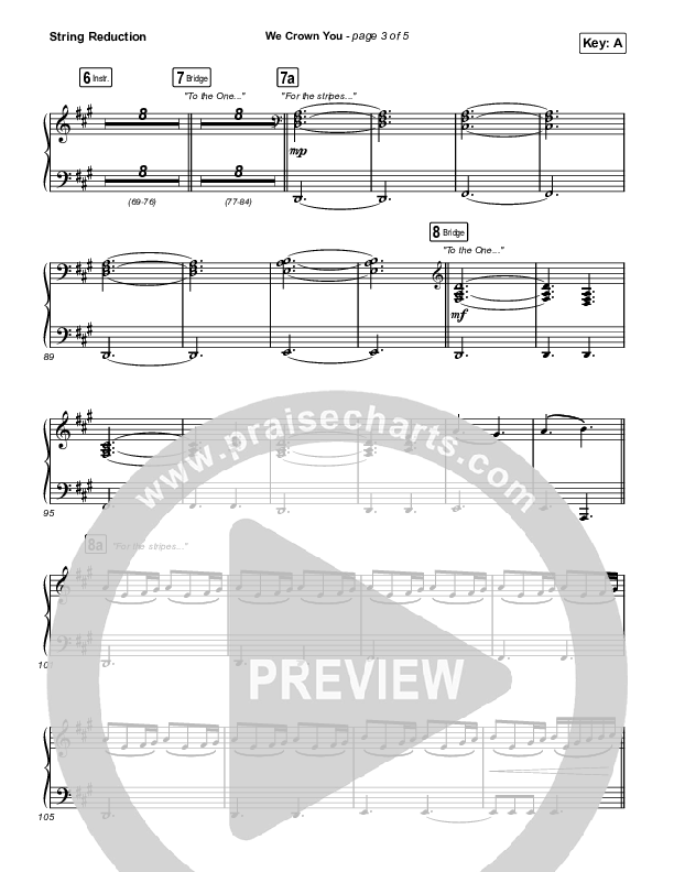 We Crown You String Reduction (Jeremy Riddle)